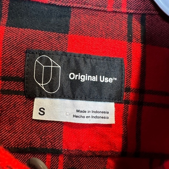 Original Use Flannel Shirt Mens‎ S Button Up Long Sleeve Casual Plaid - Picture 2 of 5